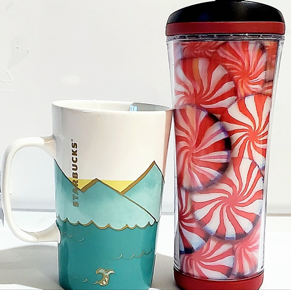 STARBUCKS 16oz TUMBLER & MUG. 2007 & 2015. LIKE NEW! CLOSEABLE TUMBLER - Picture 2 of 13